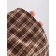 thumbnail image 6 of Coffee Brown Plaid Off Shoulder Slim-Fit Mini Dress For Women, 6 of 6
