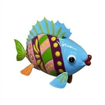 Continental Art Center 22305A Colorful Enameled Metal Fish Planter - Blue & Green