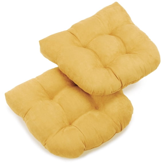 Blazing Needles U Shaped Chair Cushion (Set of 2)-Lemon
