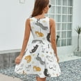 thumbnail image 6 of Funny Cartoon Cute Cat Red Orange Gray Dress Fashion Beach Long Dresses Female Party Printed Sundress, 6 of 7