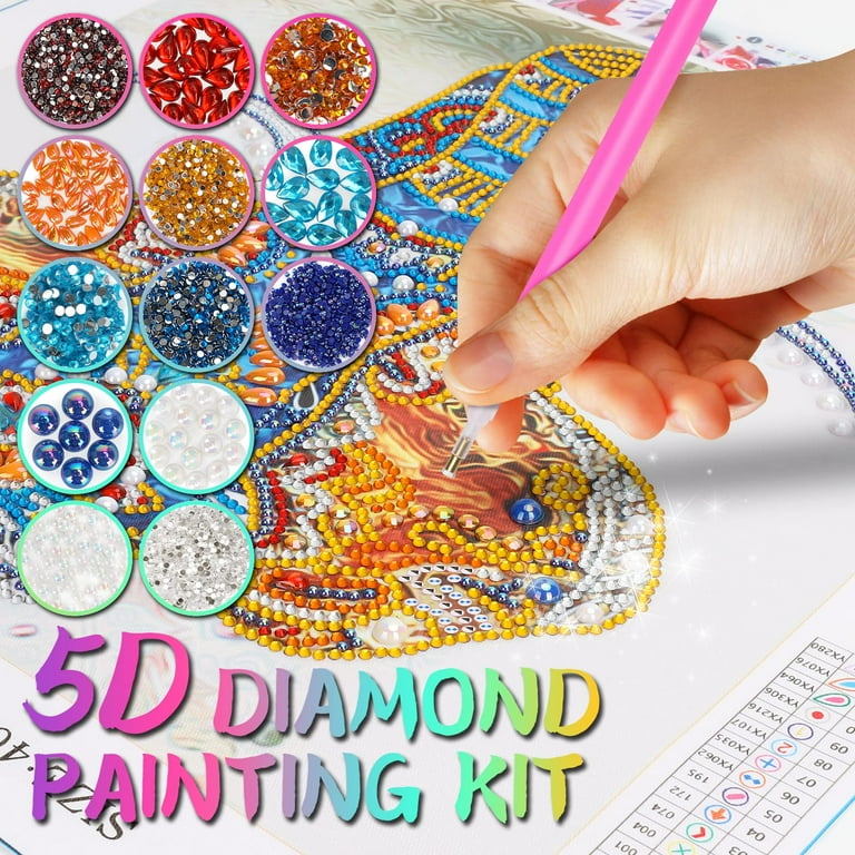5D Diamond Painting Kits for Adults Full Drill, DIY Diamond Dot Crystal Art  Diamond Art Rose Jewel Art Gem Painting Kit Accessories for Home Wall  Diamond Decor Gift