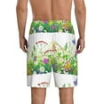 thumbnail image 2 of Balery Plants and Insects Men's Cotton Knit Pajama Shorts Waistband & Pockets,Short Pajama Pants-Large, 2 of 8