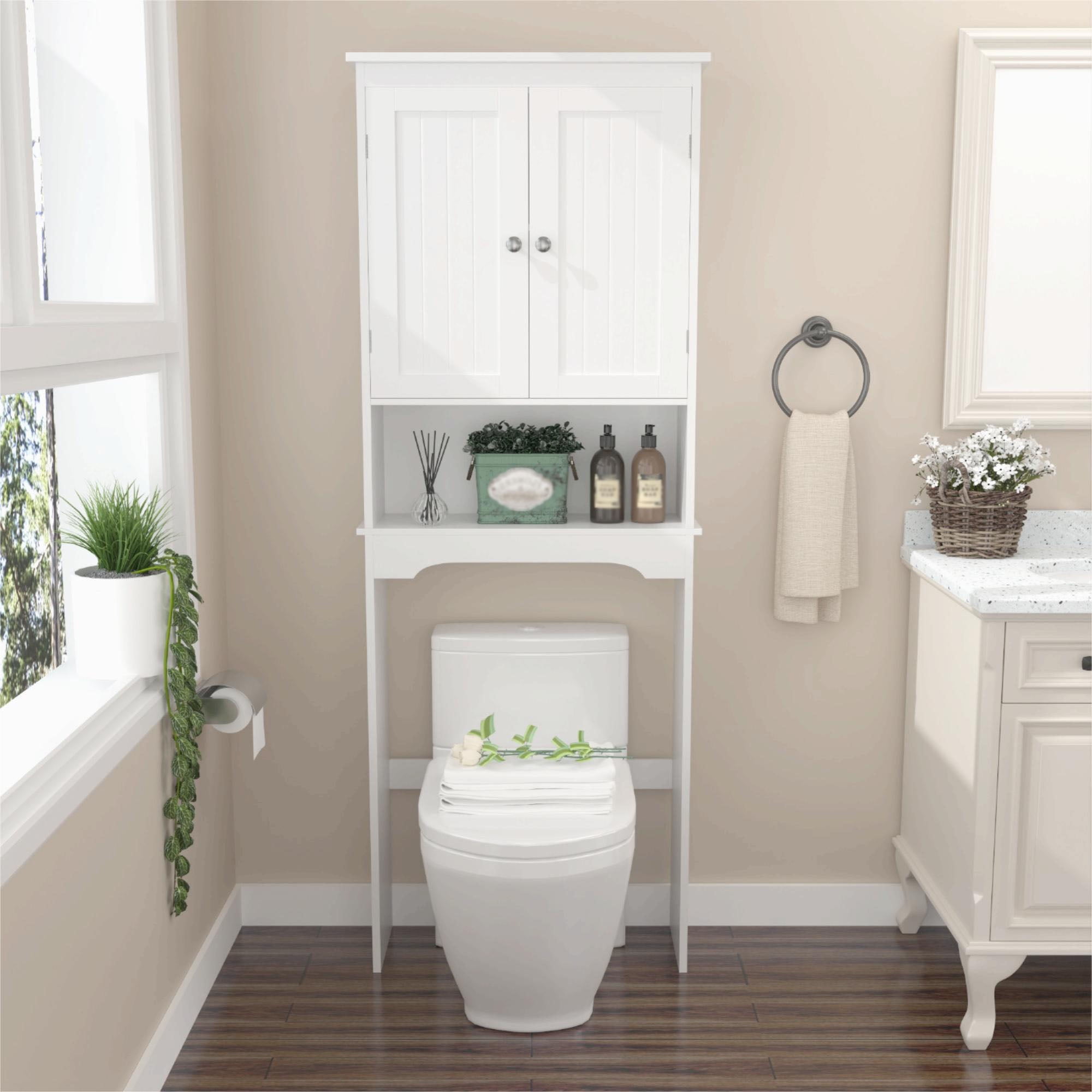 Over The Toilet Storage Cabinet, Bathroom Shelf Over Toilet, Bathroom Storage Cabinet Organizer,White