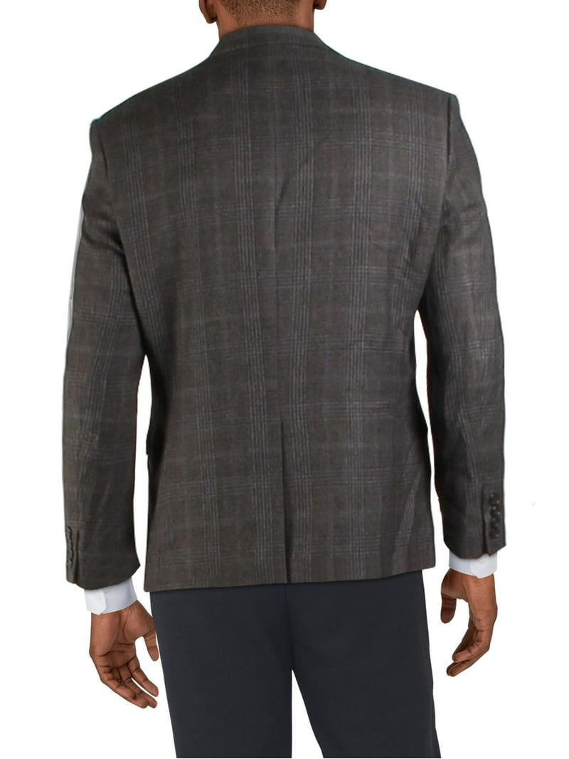 Lauren Ralph Lauren Mens Wool Blend Plaid Two-Button Blazer