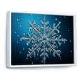 thumbnail image 2 of Designart "Holiday with Blue Snowflakes II" Landscapes Framed Wall Art - Traditional Blue Winter Landscape Hallway Framed Wall Art Decor, 2 of 6