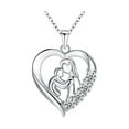 thumbnail image 2 of Collar con colgante para mamá, regalo del día de la madre, madre sosteniendo al niño con cadena, collar con colgante de corazón de amor para madre e, 2 of 9