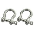 thumbnail image 1 of 2pcs 304 Stainless Steel Bow Shackle M5 Screw Pin Anchor Shackle Heavy Duty for Rigging, 1 of 8