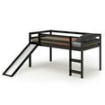 thumbnail image 1 of Gymax Lit Mezzanine Format Simple avec Glissade en Bois, Bas, Robuste, Chambre d'Enfant, Espresso, 1 of 10