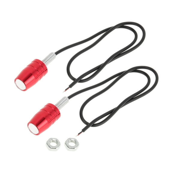 Unique Bargains 2 Pcs License Plate Light Led Tag Lamp for Car Motorcycle Waterproof, Rainproof Red License Plate Light
