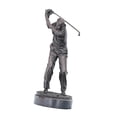 thumbnail image 2 of Figura de golfista, escultura moderna de latón, adorno deportivo coleccionable para escritorio, ideal para estudio, oficina, hogar y estante, 2 of 9