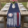 thumbnail image 6 of Vintage Navy Blue Baseball Table Runner 36 Inches Long,Kitchen Dining Tablerunners USA Flag Abstract Linen Table Runners Dresser Scarves for Home Dinner Wedding Holiday Party Decor, 6 of 9