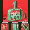 thumbnail image 3 of Juego de neceseres navideños transparentes - Organizador de artículos de tocador de viaje con bordado festivo de Papá Noel y árbol Un neceser de maquillaje, 3 of 5