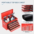 thumbnail image 4 of 6-Drawers Large Tool Chest Tool Box Organizer with Lockable, 2-In-1 Detachable Tool Storage Cabinet with Wheels, Portable Tool Cart Toolbox with Drawers for Garage, Workstation, Workshop- Red, 4 of 14
