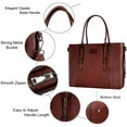 thumbnail image 3 of Mosiso Women's Briefcase PU Leather 15.6 inch Laptop Tote Bag Shoulder Handbag fits 13 15 inch Macbook, 3 of 6