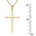 thumbnail image 5 of Precious Stars 14K Yellow Solid Gold Traditional 1.69" Cross Unisex Religious Pendant with 16" Chain Necklace, 5 of 7