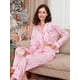 thumbnail image 2 of Conjunto de pijama navideño de otoño para mujer, camisa abotonada de manga larga con estampado de Papá Noel y pantalones elásticos, conjunto de 2 piezas, ropa de estar por casa para fiesta, 2 of 5