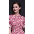 thumbnail image 2 of Bimba Rayon Feathers & Anemone Floral Printed Womenâ€™s Long MaxiÂ&nbsp;DressÂ&nbsp;Gown With Side Slit-Small, 2 of 6