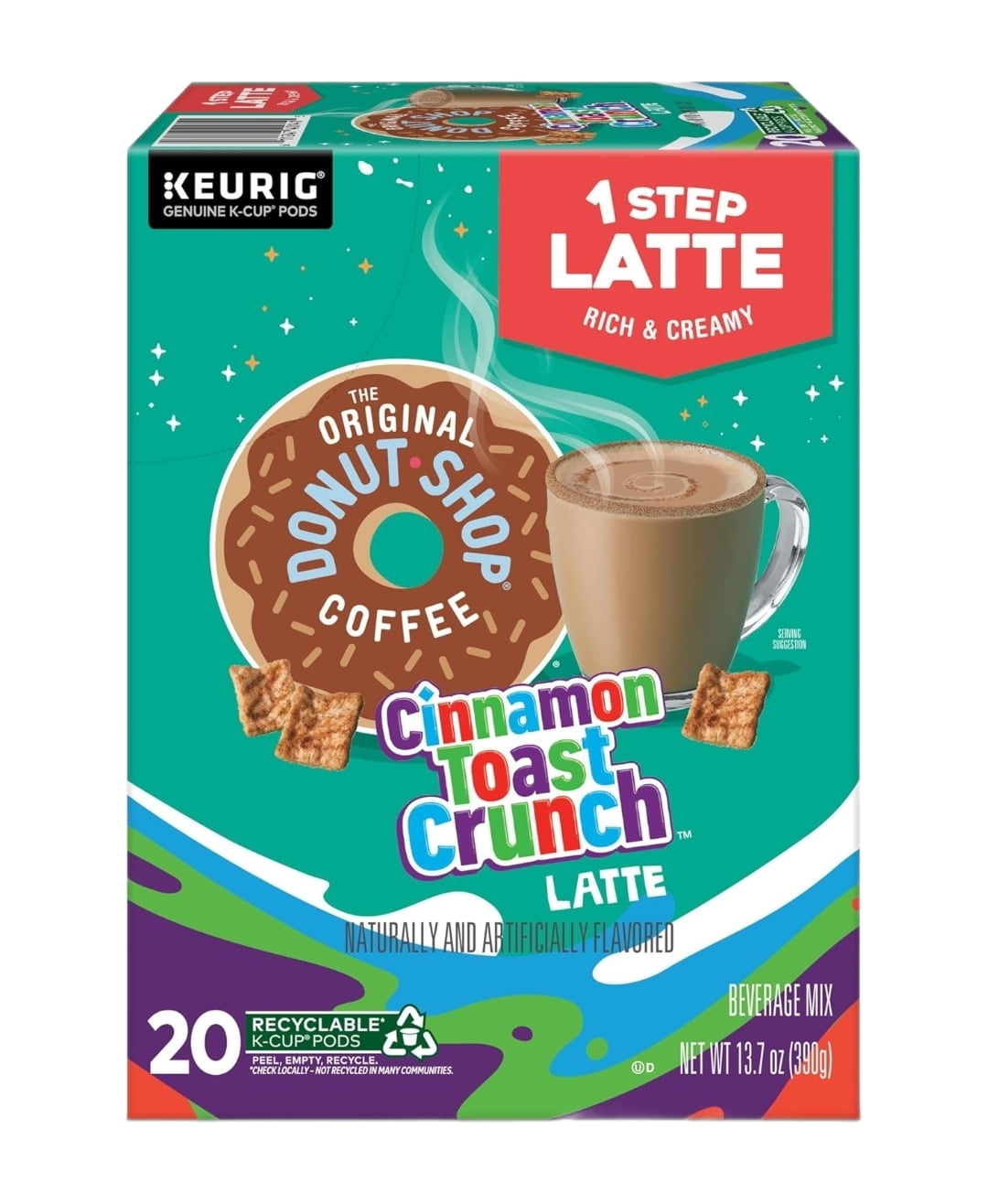 The Original Donut Shop Coffee Cinnamon Toast Crunch Latte K Cup Pods, 40 K Cups Total, Medium Roast