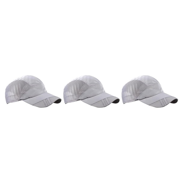 Minnieouse Men Hat Clothing Accessory Sunshade Summer Caps Adjustable Sport Outdoor Baseball Headgear Breathable Mesh Drying Quick gris claro 3piezas