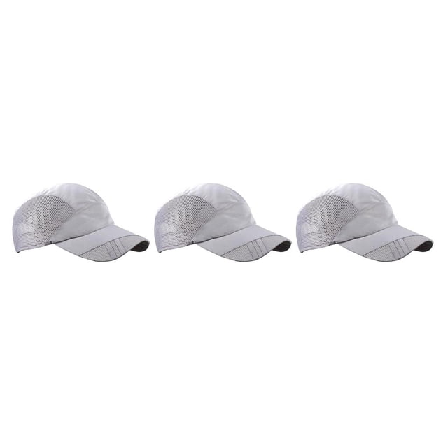 Minnieouse Men Hat Clothing Accessory Sunshade Summer Caps Adjustable Sport Outdoor Baseball Headgear Breathable Mesh Drying Quick gris claro 3piezas