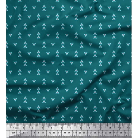 Soimoi Poly Georgette Fabric Triangle Small Print Fabric by The Yard 52 Inch Wide