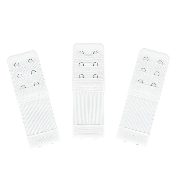 TELOLY 3 Pieces Women's 2 Hooks 3 Rows Bra Extenders Women's Stretchy Bra Extension Strap Elastic Bra Band Hook