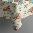 thumbnail image 5 of Beige Highland Cow Flower Pajama Pattern Square Tablecloth,Waterproof Square Table Cover,Wipeable Spillproof Washable Table Cover for Home Kitchen Party Decor 60"x60"(152x152cm), 5 of 6