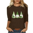 thumbnail image 2 of Jacenvly Printed T-shirt 3/4 Sleeves Blouse Crew Neck Leisure Quality Guaranteed! Birthday Gifts for Women Items for Women, 2 of 4