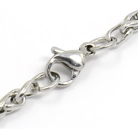 1Pc 7-7/8 Inch 304 Stainless Steel Wheat Chain Bracelet 3mm Silver for Men Women