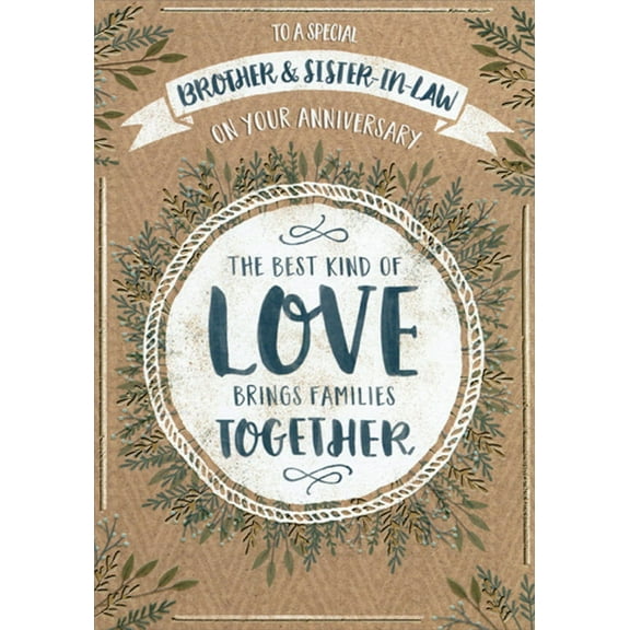 Designer Greetings Best Kind of Love Wedding Anniversary Congratulations Card for Brother and Sister-in-Law