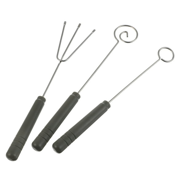 HEALEEP Chocolate Dipping Tool Sets Grey Plastic 3Pcs 7.9x1.6x0.6In