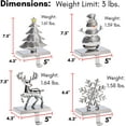 thumbnail image 5 of BIRDROCK HOME Christmas Stocking Holders for Mantel Set of 4 - Reindeer, Snowman, Snowflake, Tree, 5 of 8