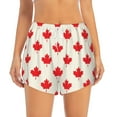 thumbnail image 2 of Picia Happy Canada Day Pattern Women's 2 in 1 Athletic Running Shorts High Waisted Workout Casual Gym Sweat Shorts with Comfy Liner Zipper Pockets-XX-Large, 2 of 9