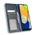 thumbnail image 4 of Compatible with Samsung Galaxy A03 Case Magnetic Closure Vintage Pattern PU Leather Wallet Cover with Card Slots-Blue, 4 of 5