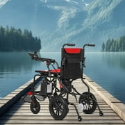 MALISA Portable Electric Wheelchairs for Adults, Foldable Motorized Power Wheelchairs, Red