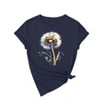 thumbnail image 4 of NAMTYQX Womens Tshirts Cotton Loose Fit Hawaii Mit Muster Oversize Print Cool Boxy Fit Short Sleeve Crew-Neck Light Going Out Tops for Women Royal Blue Size 2XL, 4 of 5