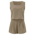 thumbnail image 4 of GZWYHT Lounge Sets for Women Comfy Sets for Women Clothing Womens 2 Sets Two Shorts Crop Tops Trendy Clothes Summer Set Two Piece Sets for Women Two Piece Sets for Women Summer Khaki L, 4 of 7