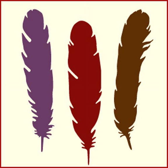 Feathers Stencil - Forest Mountain Woodland Wildlife African Wild Animal DIY Template Reusable Laser Cut Mylar Template for Painting Home Decor DIY Crafts - The Artful Stencil