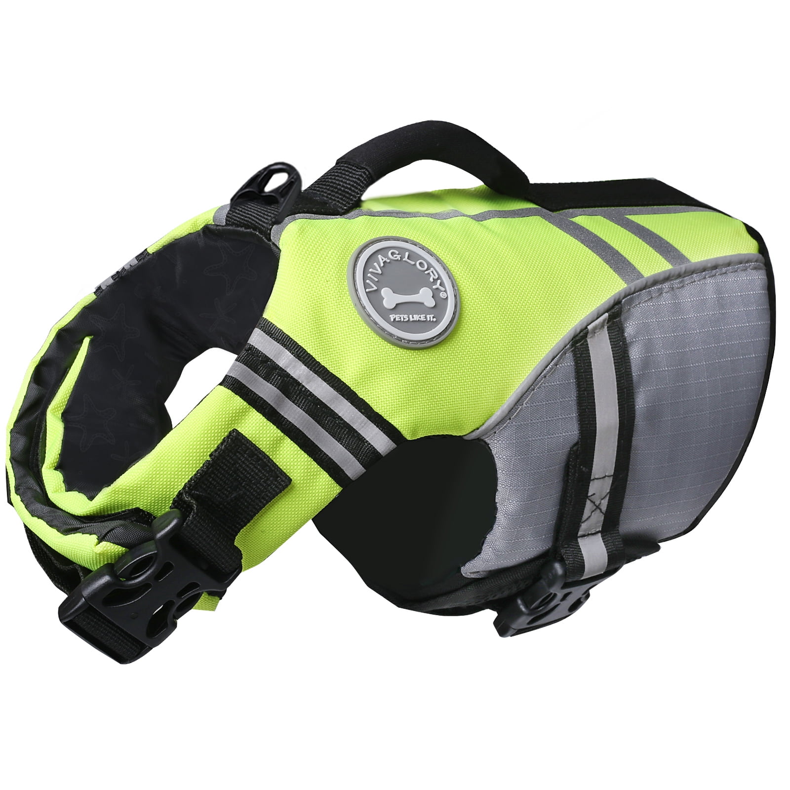 VIVAGLORY Dog Life Jacket Vest for Swimming, Sports Style, Bright