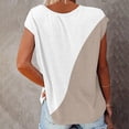 thumbnail image 4 of EQWLJWE Hauts d'Été pour Femmes Hauts pour Femmes Liquidation Mode Femmes Mode Manches Courtes Col Rond T-shirt Imprimé Blouse Hauts Amples, 4 of 6