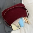 thumbnail image 2 of Bolso Hombro Gamuza Sintética para Mujer Vintage Hobo Elegante (vino) Rojo, 2 of 9