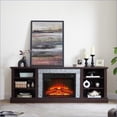 thumbnail image 6 of TV Furniture | Traditional Cherry Entertainment Stand with Fireplace, Storage | Fits 75” TV | MDF | TV Size Ranges 70-79 inches, 6 of 13