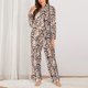 thumbnail image 2 of Fotbe Brown Sloth Conjunto de Pijama de Manga Larga para Mujer con Estampado, Ropa de Dormir de 2 Piezas, Conjunto de Casa Suave y Cómodo con Bolsillos-Medium, 2 of 7