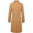 thumbnail image 5 of FUNING  Womens Fall Winter Wool Coats Double Breasted Midi Peacoat Trench Coats, 5 of 7