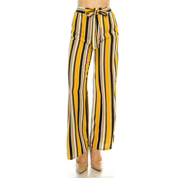 STRIPED WIDE LEG TROUSER PANTS