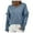 Blue, variant on Herrnalise Women's Cable Cropped Sweater Long Sleeve Crewneck Pullover Knit Jumper Top Beige,M