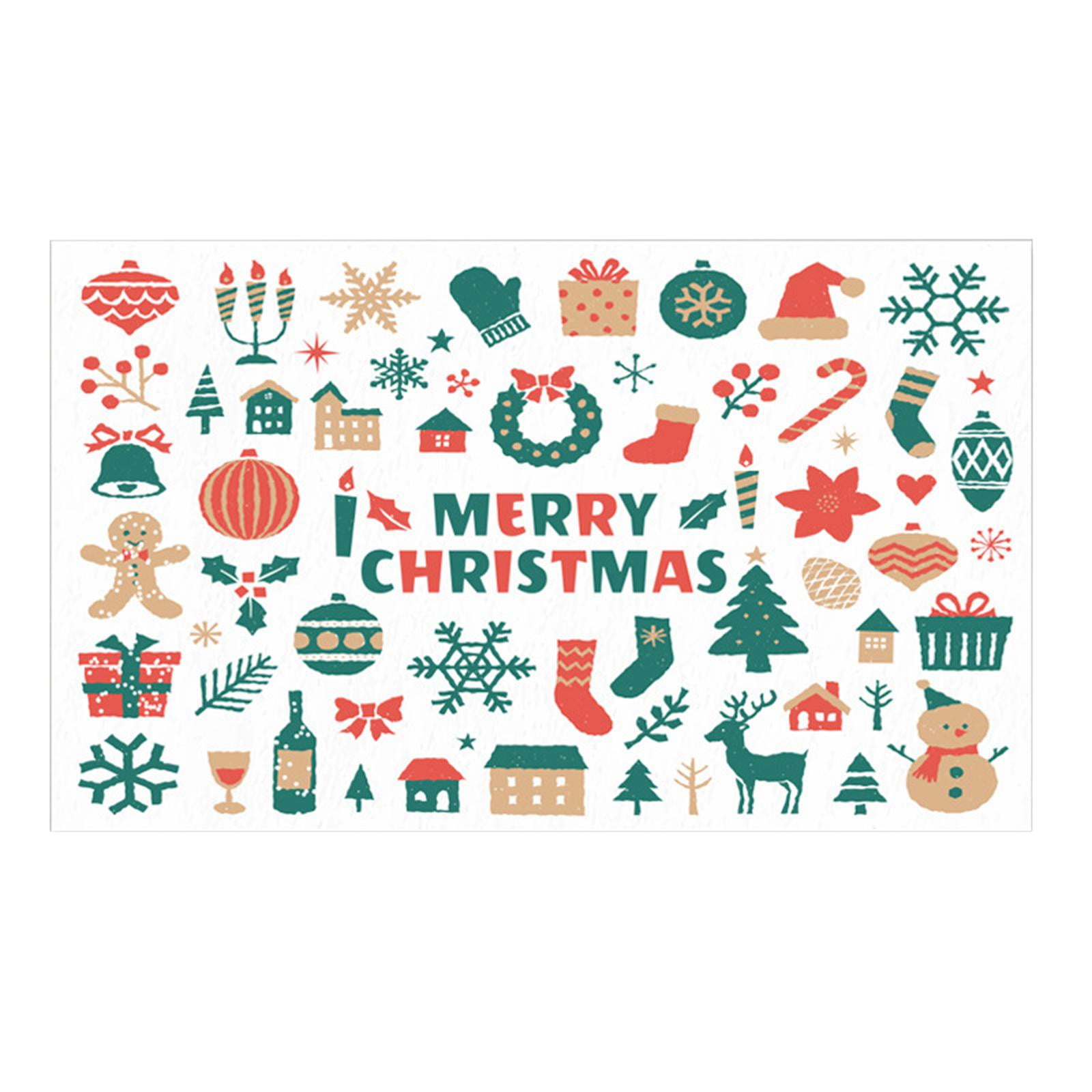 Tongina 5x50Pcs Mini Merry Christmas Cards Greeting Cards Snowman for Birthday Party