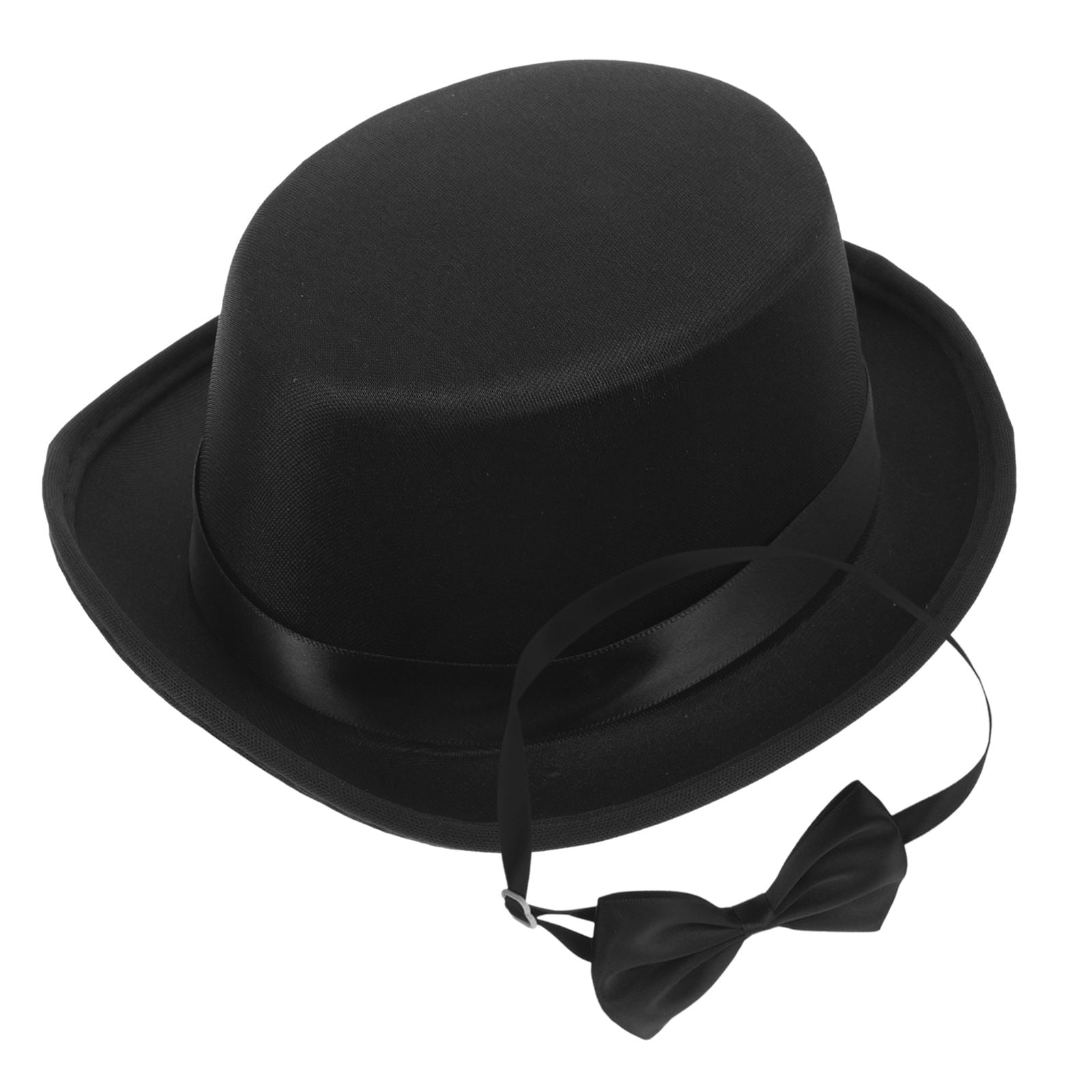 Hytrove Black Pet Hat and Bowtie Set for Dogs and Cats Stylish Decorative Dress Up Accessory for Festivals and Special Occasions