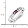 thumbnail image 3 of 14K White Gold Ring Band Mother's & Family Semi Mount Diamond center Stone Mounting 4 mm, Size 9, 3 of 3