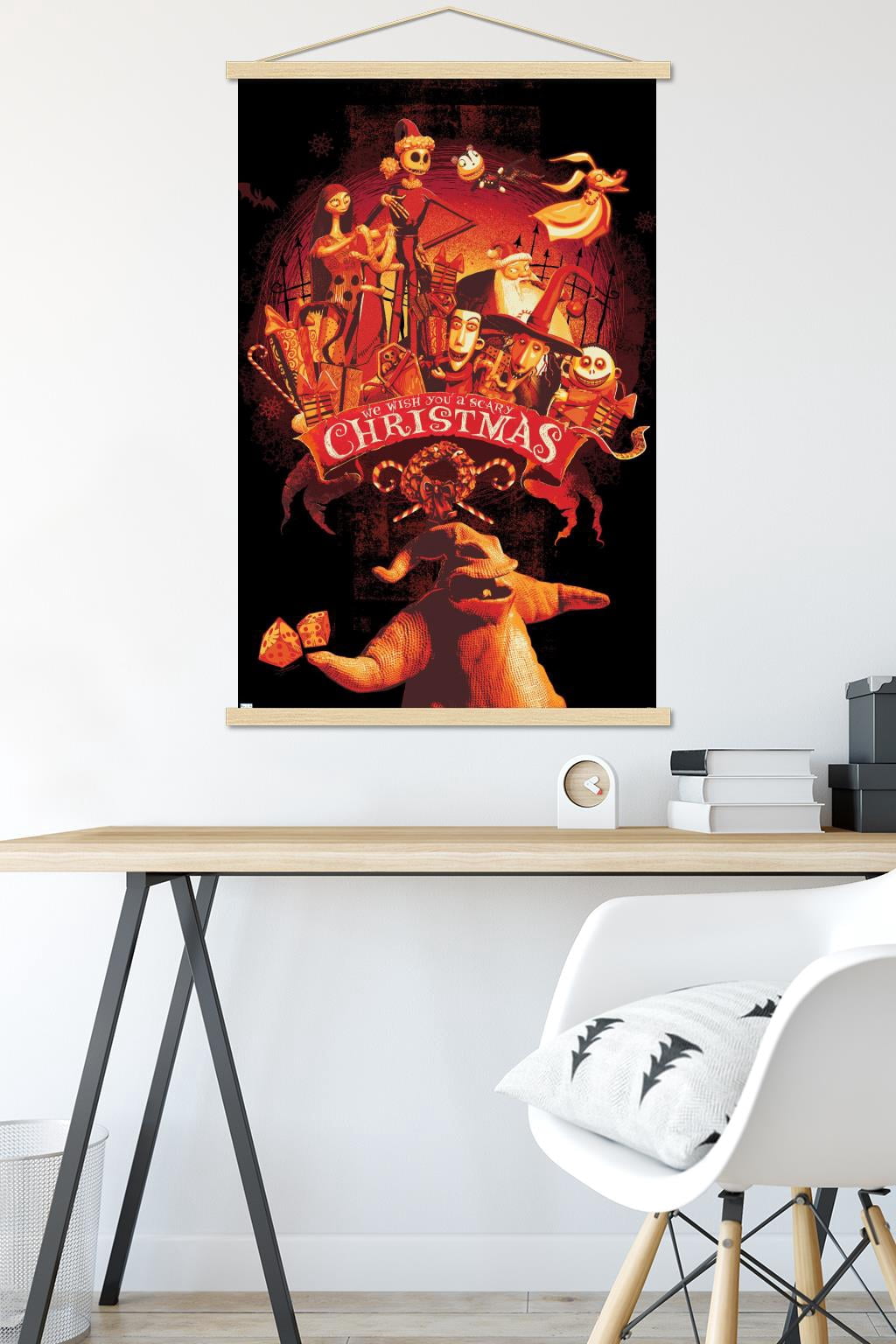 Disney Tim Burton's The Nightmare Before Christmas - Red Group Wall Poster with Magnetic Frame, 22.375" x 34"